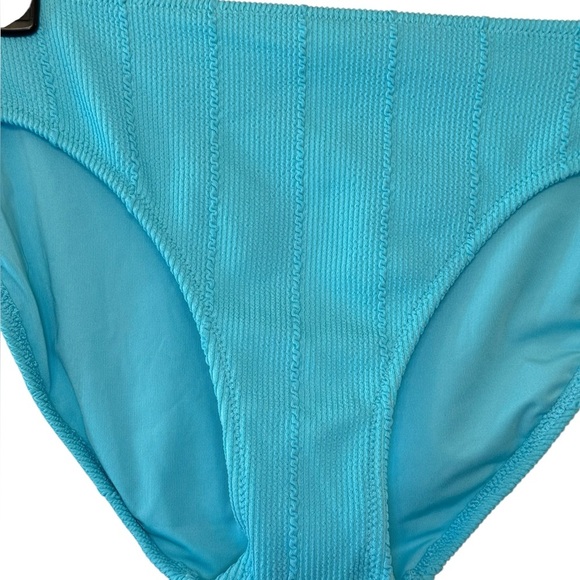 Aerie Blue High-Cut Ribbed Bikini Bottom - Picture 6 of 10